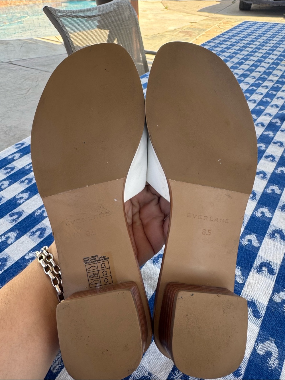 Everlane The City Sandal in White Block Heel Sz 8.5 - Picture 10 of 10